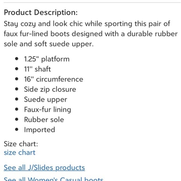 J Slides Antonia Black Suede faux Fur Boots Sz 10 - Picture 4 of 15